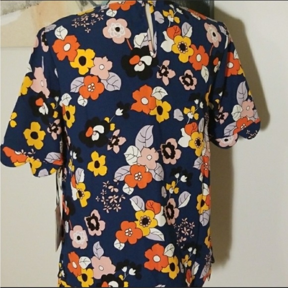 Victoria Beckham for Target Navy Floral Blouse Size XS. Excellent Condition. - Picture 2 of 10